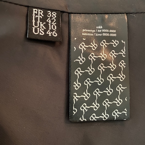 Rokh Brown Houndstooth Overlap Draped Leather Belted Midi Skirt US4-6 NWT - Picture 6 of 13